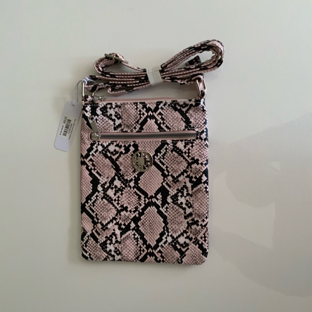 Charming Charlie Pink and Black Crossbody Purse